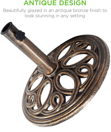 23 ポンド 鋳鉄製パティオ傘ベース ブロンズ